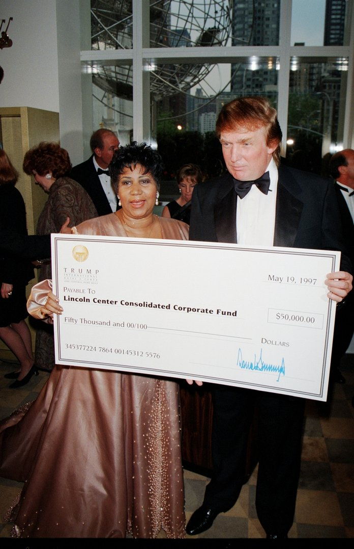 דונלד Trump and Aretha Franklin