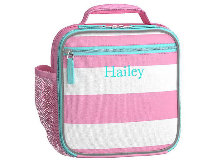 도기류 Barn Kids Fairfax Pink/White Stripe Lunch Bag